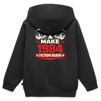 Make 1984 Fiction Again - Kinder Premium Organic Zip Hoodie - Schwarz - Hinten - AI Model Kid Male (0cm)