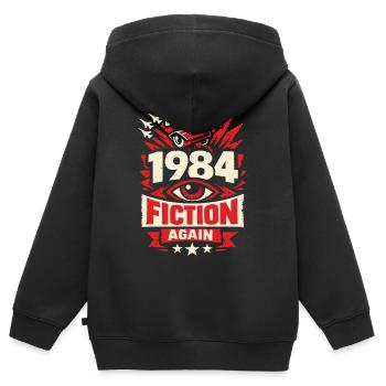Make 1984 Fiction Again - Kinder Premium Organic Zip Hoodie - Schwarz - Hinten - AI Model Kid Male (0cm)