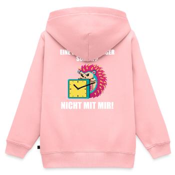 Zeitumstellung Sommerzeit Igel Lustig - Kinder Premium Organic Zip Hoodie - Rosa - Hinten - AI Model Kid Female (0cm)