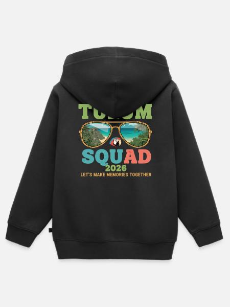 Tulum Squad 2026 Urlaub - Kinder Premium Organic Zip Hoodie - Schwarz