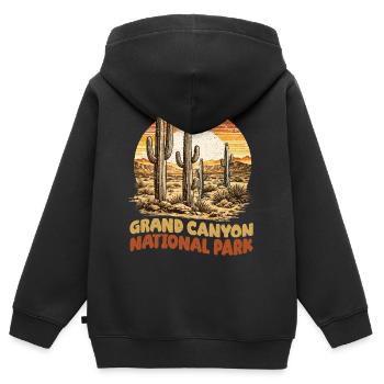 Grand Canyon Nationalpark Retro Vintage - Kinder Premium Organic Zip Hoodie - Schwarz - Hinten - AI Model Kid Male (0cm)