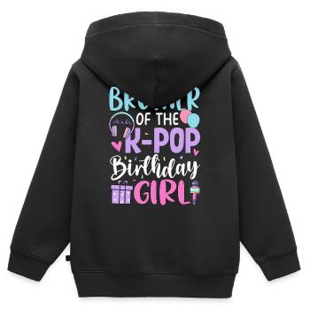 Brother Of The K Pop Birthday Girl - Kinder Premium Organic Zip Hoodie - Schwarz - Hinten - AI Model Kid Male (0cm)