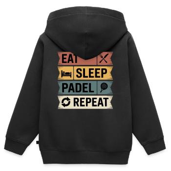 Paddel tennis  - Kinder Premium Organic Zip Hoodie - Schwarz - Hinten - AI Model Kid Male (0cm)