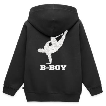 Breakdance B-Boy Streetdance Hip Hop - Kinder Premium Organic Zip Hoodie - Schwarz - Hinten - AI Model Kid Male (0cm)