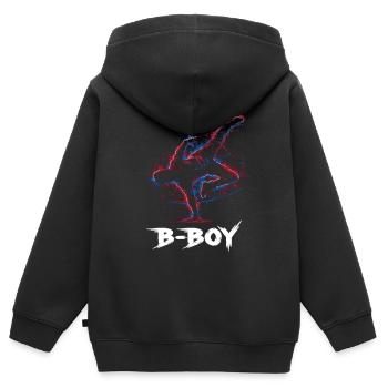 Breakdance B-Boy Streetdance Hip Hop - Kinder Premium Organic Zip Hoodie - Schwarz - Hinten - AI Model Kid Male (0cm)