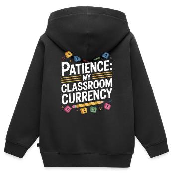 Elementary Teacher Patience My Teaching Career - Kinder Premium Organic Zip Hoodie - Schwarz - Hinten - AI Model Kid Male (0cm)