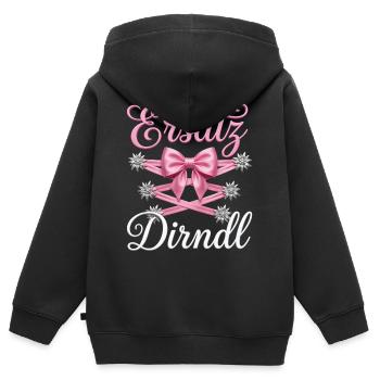 Tracht Ersatz Dirndl Shirt Damen Trachtenshirt - Kinder Premium Organic Zip Hoodie - Schwarz - Hinten - AI Model Kid Male (0cm)
