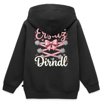 Trachtenshirt Damen Trachten T-Shirt Dirndl Ersatz - Kinder Premium Organic Zip Hoodie - Schwarz - Hinten - AI Model Kid Male (0cm)