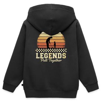 Golf Legenden Putter Vater - Kinder Premium Organic Zip Hoodie - Schwarz - Hinten - AI Model Kid Male (0cm)