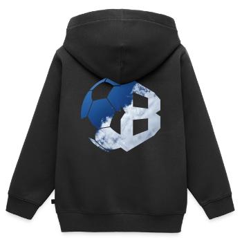 NR. 8 FUßBALLER NUMMER 8 FUßBALL 8. GEBURTSTAG - Kinder Premium Organic Zip Hoodie - Schwarz - Hinten - AI Model Kid Male (0cm)