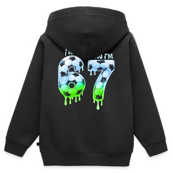 7. Geburtstag Fußball, Shirt, IM-Shirt, Jahre, T-Shir - Kinder Premium Organic Zip Hoodie - Schwarz - Hinten - AI Model Kid Male (0cm)