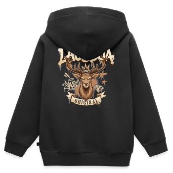 Chemise Lausbua pour enfants Costume traditionnel Chemise traditionnelle pour hommes - Sweat Premium à capuche zippé enfant bio - noir - Dos - AI Model Kid Male (0cm)