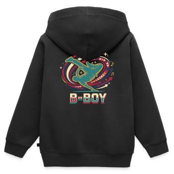 Breakdance B-Boy Hip Hop Streetdance - Kinder Premium Organic Zip Hoodie - Schwarz - Hinten - AI Model Kid Male (0cm)