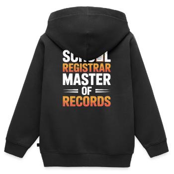 Schulsekretariat Schulbüro Organisation Schule - Kinder Premium Organic Zip Hoodie - Schwarz - Hinten - AI Model Kid Male (0cm)