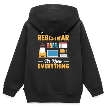 School Secretary School Office Secretariat School - Kids Premium Organic Zip-up Hoodie - black - Back - AI Model Kid Male (0cm)