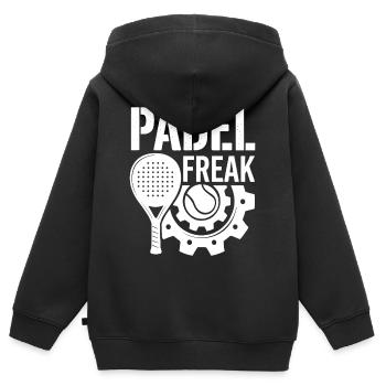 Padel Freak Sport Begeisterung Performance - Kinder Premium Organic Zip Hoodie - Schwarz - Hinten - AI Model Kid Male (0cm)