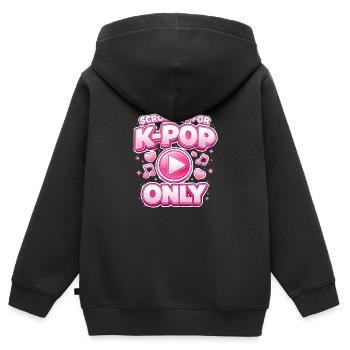 Défilement uniquement pour K Pop - Sweat Premium à capuche zippé enfant bio - noir - Dos - AI Model Kid Male (0cm)