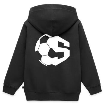 NR. 5 FUßBALLER NUMMER 5 FUßBALL 5. GEBURTSTAG - Kinder Premium Organic Zip Hoodie - Schwarz - Hinten - AI Model Kid Male (0cm)