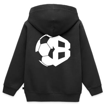 NR. 8 FUßBALLER NUMMER 8 FUßBALL 8. GEBURTSTAG - Kinder Premium Organic Zip Hoodie - Schwarz - Hinten - AI Model Kid Male (0cm)
