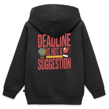 La date limite pour un professeur de lycée n’est pas un professeur - Sweat Premium à capuche zippé enfant bio - noir - Dos - AI Model Kid Male (0cm)