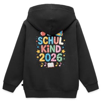 Einschulung Erstklässler 1. Klasse Schulkind 2026 - Kinder Premium Organic Zip Hoodie - Schwarz - Hinten - AI Model Kid Male (0cm)