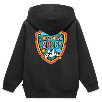 Kindergarten 2026 Ich Komme - Kinder Premium Organic Zip Hoodie - Schwarz - Hinten - AI Model Kid Male (0cm)