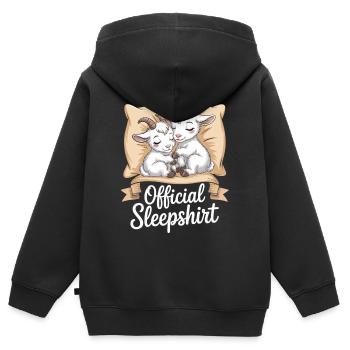 Chemise de nuit pour la nuit de chèvre - Sweat Premium à capuche zippé enfant bio - noir - Dos - AI Model Kid Male (0cm)