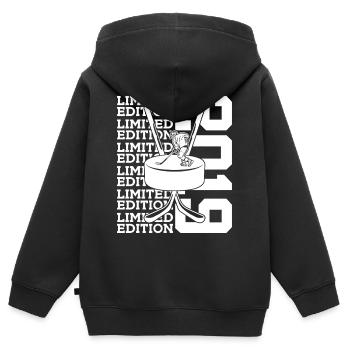 LIMITED EDITION 2019 EISHOCKEY 7. GEBURTSTAG - Kids Premium Organic Zip-up Hoodie - black - Back - AI Model Kid Male (0cm)