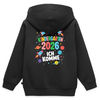Kindergarten 2026 Ich Komme - Kinder Premium Organic Zip Hoodie - Schwarz - Hinten - AI Model Kid Male (0cm)