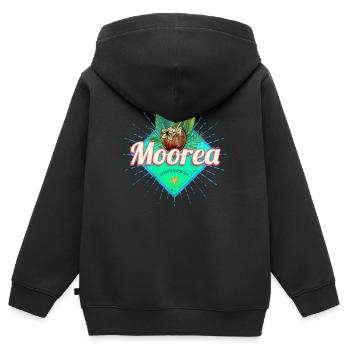 Moorea Französisch-Polynesien Insel Souvenir - Kinder Premium Organic Zip Hoodie - Schwarz - Hinten - AI Model Kid Male (0cm)
