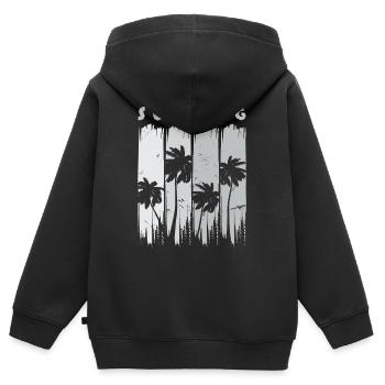 Surf Surfen Surfer - Kinder Premium Organic Zip Hoodie - Schwarz - Hinten - AI Model Kid Male (0cm)