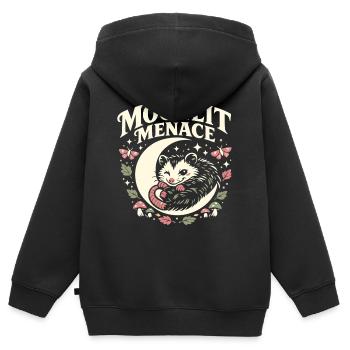 Menace au clair de lune - Sweat Premium à capuche zippé enfant bio - noir - Dos - AI Model Kid Male (0cm)