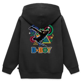 Breakdance B-Boy Hip Hop Streetdance Style - Kinder Premium Organic Zip Hoodie - Schwarz - Hinten - AI Model Kid Male (0cm)