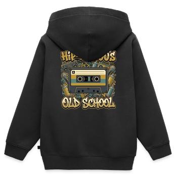 Hip Hop 90er Old School Kassette Retro - Kinder Premium Organic Zip Hoodie - Schwarz - Hinten - AI Model Kid Male (0cm)