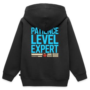 Homeroom Teacher Patience Level Expert Educator - Kinder Premium Organic Zip Hoodie - Schwarz - Hinten - AI Model Kid Male (0cm)