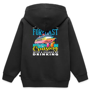 Prédiction : Probabilité de consommation d’alcool en croisière - Sweat Premium à capuche zippé enfant bio - noir - Dos - AI Model Kid Male (0cm)