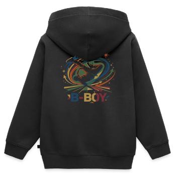 Breakdance B-Boy Graffiti Streetdance - Kinder Premium Organic Zip Hoodie - Schwarz - Hinten - AI Model Kid Male (0cm)