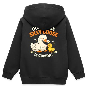 Silly Goose Baby - Kids Premium Organic Zip-up Hoodie - black - Back - AI Model Kid Male (0cm)