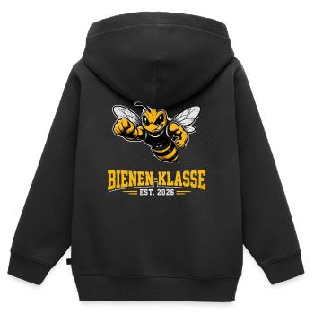 Bienenklasse 2026 Einschulung Grundschule - Kinder Premium Organic Zip Hoodie - Schwarz - Hinten - AI Model Kid Male (0cm)
