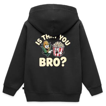 C’est toi, mec ? - Sweat Premium à capuche zippé enfant bio - noir - Dos - AI Model Kid Male (0cm)