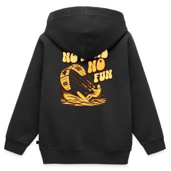 Pas de vent, pas de plaisir - Sweat Premium à capuche zippé enfant bio - noir - Dos - AI Model Kid Male (0cm)