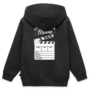 Just one more Movie Filmklappe für Cineasten - Kinder Premium Organic Zip Hoodie - Schwarz - Hinten - AI Model Kid Male (0cm)