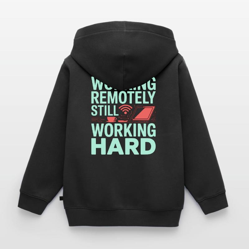 Remote Developer Working Remotely Web Programmer Kinder Premium Organic Zip Hoodie