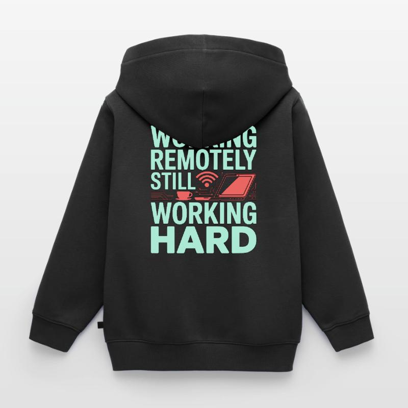 Remote Developer Working Remotely Web Programmer Kinder Premium Organic Zip Hoodie