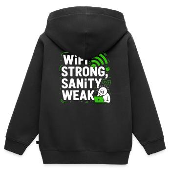 Remote Developer WiFi Strong Software Engineering - Kinder Premium Organic Zip Hoodie - Schwarz - Hinten - AI Model Kid Male (0cm)