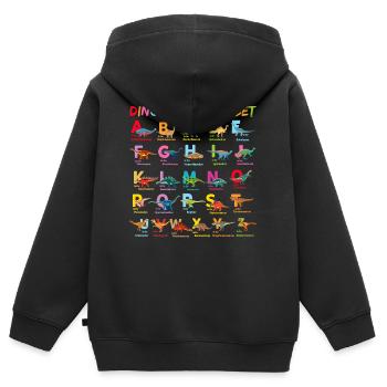 Alphabet Dinosaurier Alphabet Child - Kinder Premium Organic Zip Hoodie - Schwarz - Hinten - AI Model Kid Male (0cm)