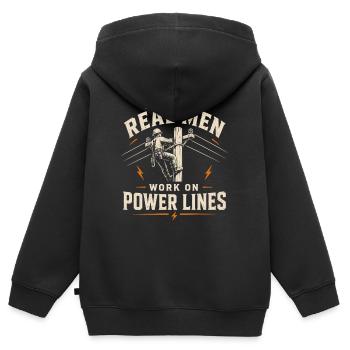 Conception de câbles pour ingénieurs électriciens - Sweat Premium à capuche zippé enfant bio - noir - Dos - AI Model Kid Male (0cm)