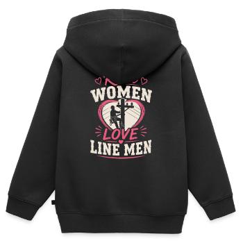 Proud Wife Von Einem Lineman Kabel - Kinder Premium Organic Zip Hoodie - Schwarz - Hinten - AI Model Kid Male (0cm)