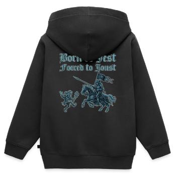 Geboren als Kind eines Scherzes, gezwungen, Ren Faire im Mittelalter zu spielen - Kinder Premium Organic Zip Hoodie - Schwarz - Hinten - AI Model Kid Male (0cm)