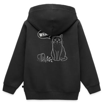 Chat Quel Pot de Fleurs Chemise Humoristique - Sweat Premium à capuche zippé enfant bio - noir - Dos - AI Model Kid Male (0cm)